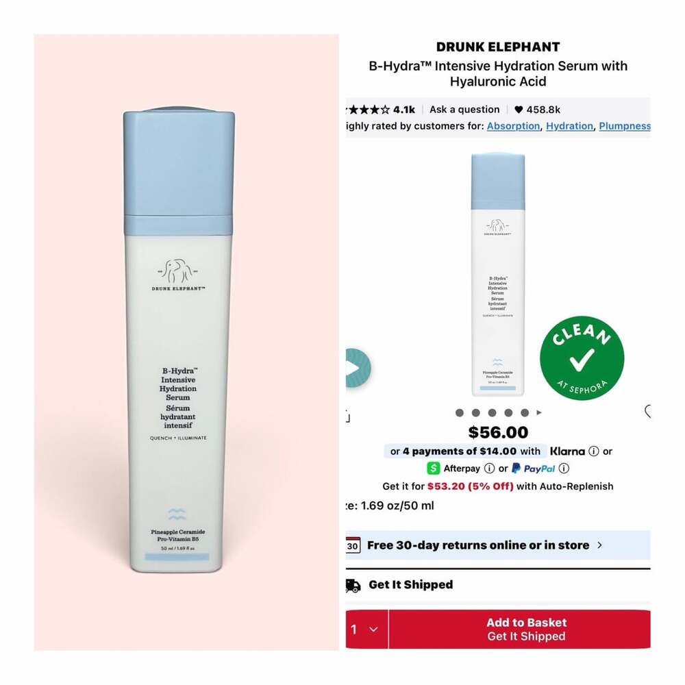Drunk Elephant B-Hydra Intensive Hydration Serum 1.69 oz